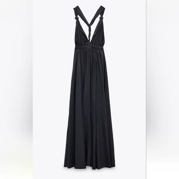 Zara Long Nylon Soft Dress Sz-XL - Picture 3 of 12